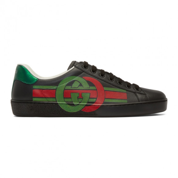 Gucci White and Red Interlocking G Ace Sneakers