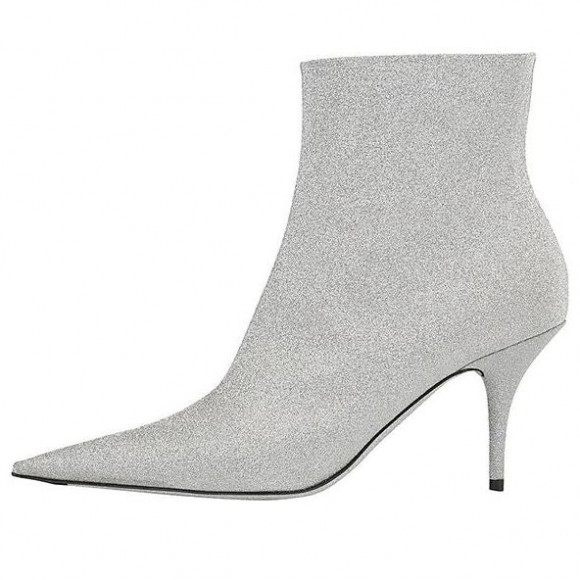 (WMNS) Balenciaga 85mm Knife Glitter Boots 'Silver' - 579280WA7018163