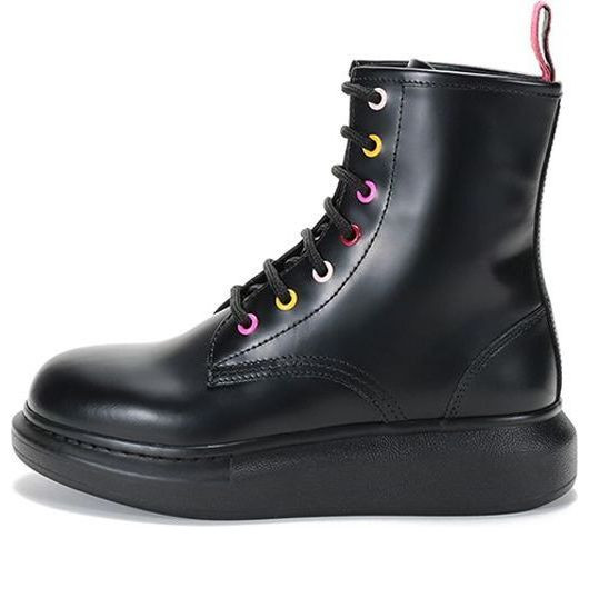 (WMNS) Alexander McQueen Combat Boot 'Black' - 586394WHX5L1313