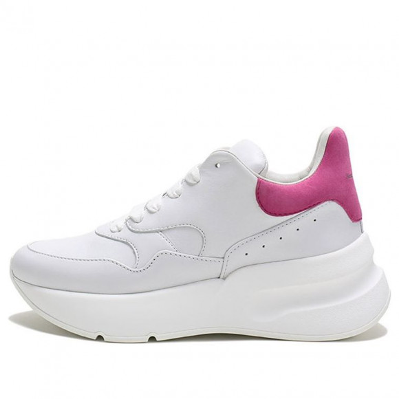 WMNS Alexander McQueen Oversized Runner Sneakers White Rose Pink