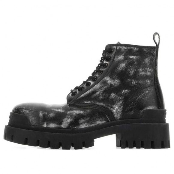 Balenciaga Strike Ankle Boots 'Washed Out Black Leather' - 589338WBEF19010