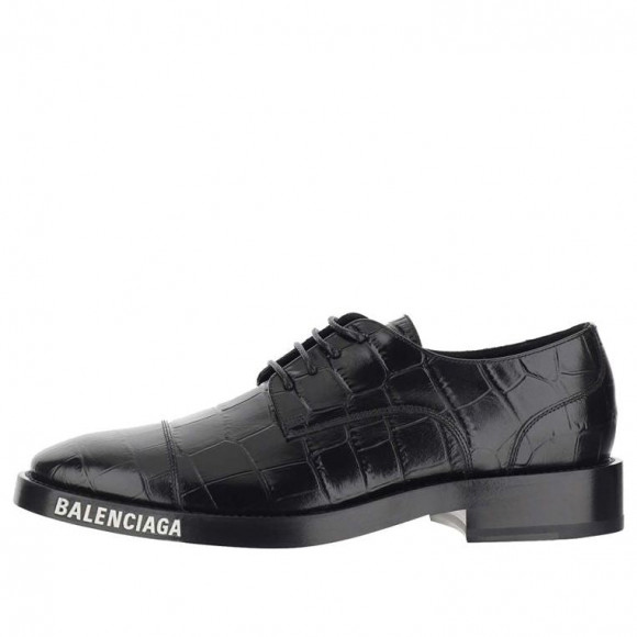 Balenciaga Herre Derby Flat Shoes 'Black' - 590716WBBV41090