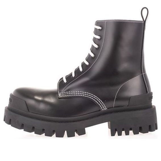 (WMNS) Balenciaga Strike Lace Up Boots 'Black' - 590974WA9641070