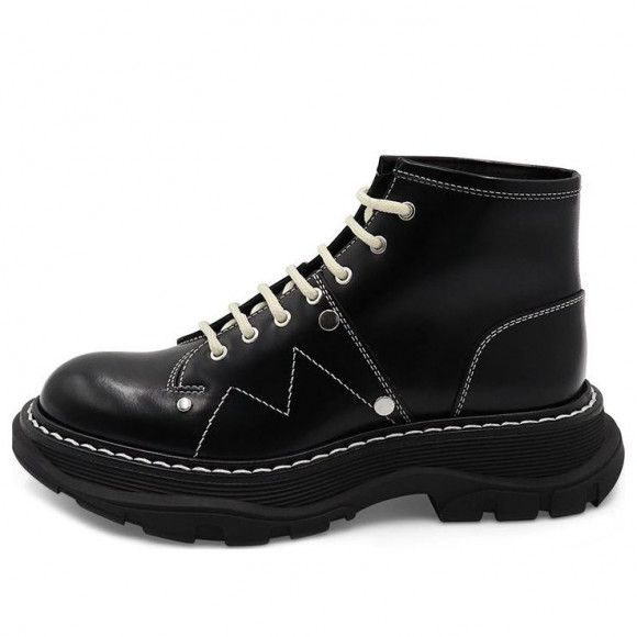 (WMNS) Alexander McQueen Tread Lace Up Boot 'Black Silver' - 595469WHQSG1090