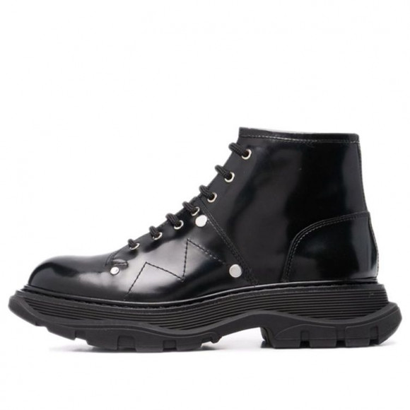 Alexander McQueen Ankle Leather Boot 'Black' - 595469WHZ811081