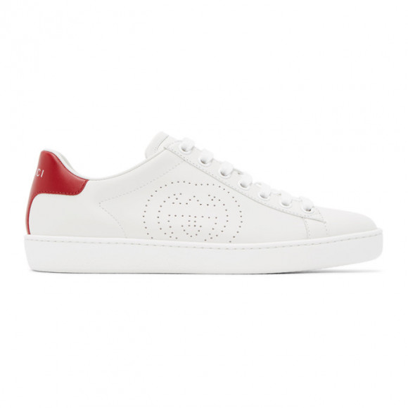 Gucci Baskets blanches et grises Interlocking G New Ace - 598527-AYO70