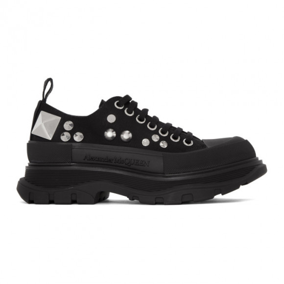 alexander mcqueen black studded shoes