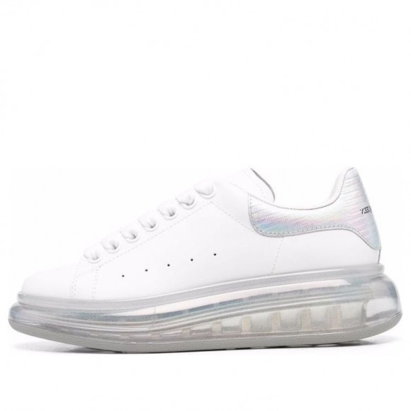 (WMNS) Alexander McQueen Leather Larry Oversized Sneakers 'White Iridescent' - 611698WIB9U9620