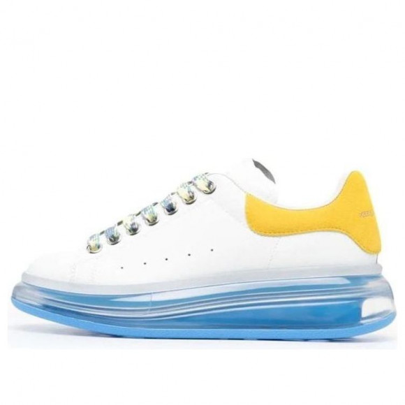 WMNS Alexander McQueen Clear Oversole Larry Sneakers White Blue Yellow