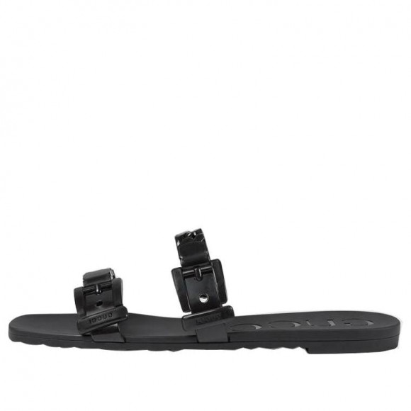 (WMNS) Gucci Rubber Slide Sandal 'Black' - 624731-J8700-1000