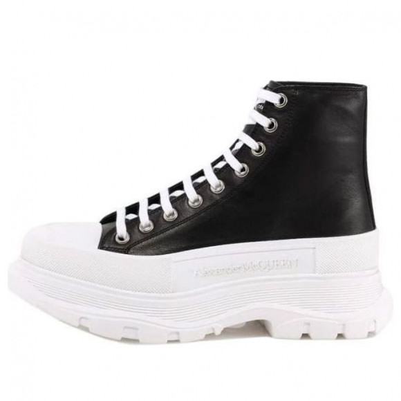 Alexander McQueen Tread Slick High-Top Sneakers 'Black White' - 627206WHZ621071