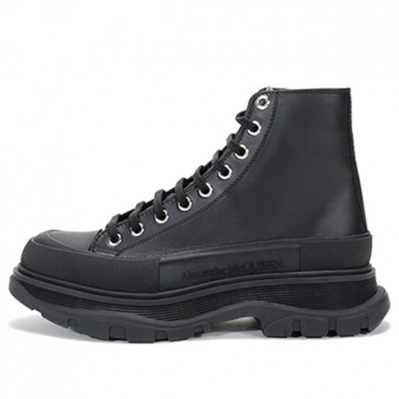 Alexander McQueen Tread Slick Lace Up Boot 'Triple Black Leather' - 627206WHZ621081