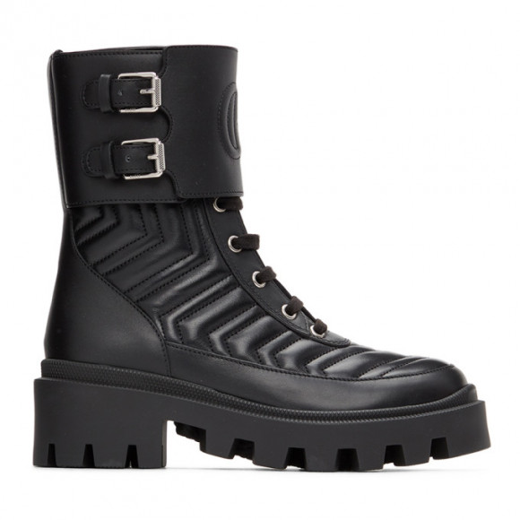 Gucci Black Interlocking G Ankle Boots