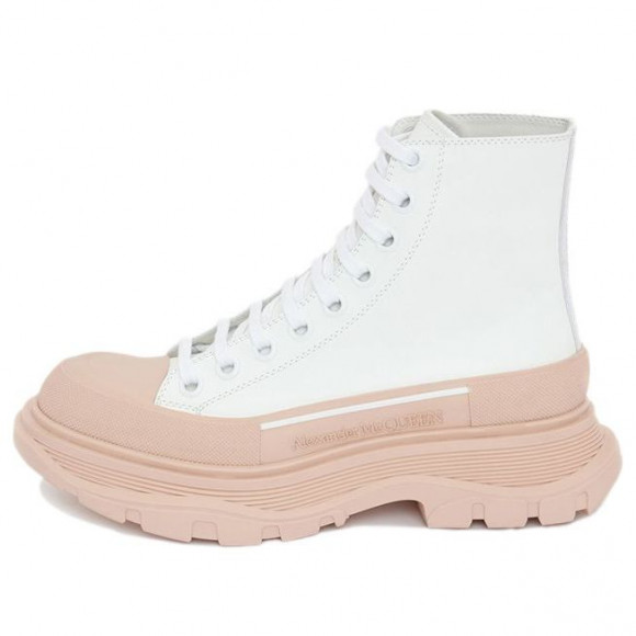 (WMNS) Alexander McQueen Tread Slick Boot 'White Pink' - 633900WHYK39402