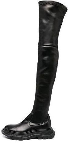 (WMNS) Alexander McQueen Hybrid Lace Up Boot 'Black' - 641850WHSS21000