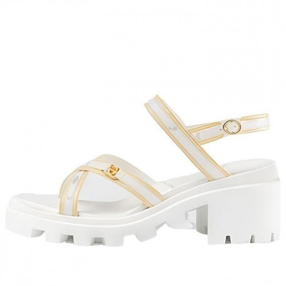 (WMNS) Gucci Lug Sole Sandal with Web 'White Yellow' - 645776-D3VF0-9364