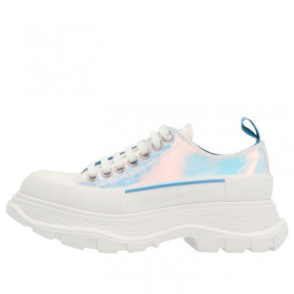 Alexander McQueen Silver Holographic Tread Slick Platform Low Sneakers 'White Multi' - 650780W4PC19583