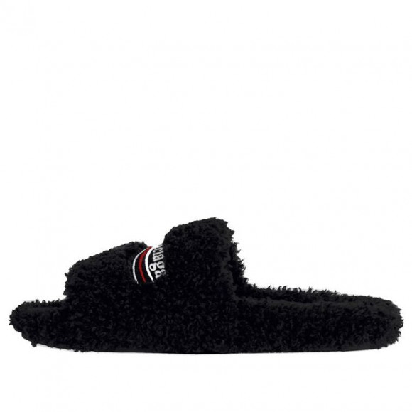 (WMNS) Balenciaga  Furry Slides 'Black Red' - 654261W2DO11096