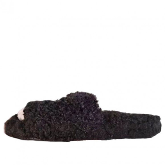 (WMNS) Balenciaga Furry Slides 'Black' - 654261W2DO21008