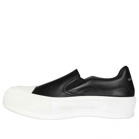 (WMNS) Alexander McQueen Deck Skate Plimsoll 'Black White' - 654592WHZT81070