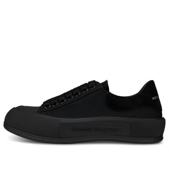 Alexander McQueen Deck Skate Plimsoll Lace Up 'Triple Black' - 654594W4MV71000