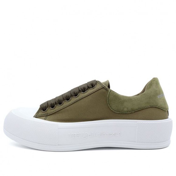 Alexander McQueen Deck Skate Plimsoll Lace Up 'Khaki Green' - 654594W4PQ13227