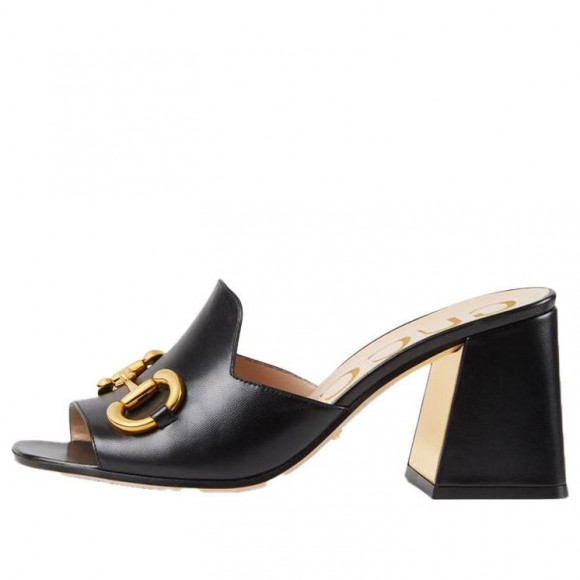 (WMNS) Gucci slide sandal with Horsebit 'Black Leather' - 655412-BKO00-1000