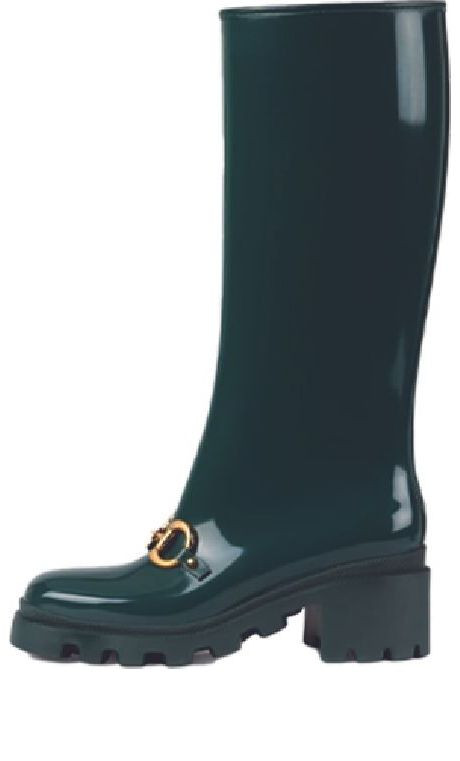 (WMNS) Gucci Rubber Horsebit Tall Boots 'Green' - 659707-JCCP0-3154