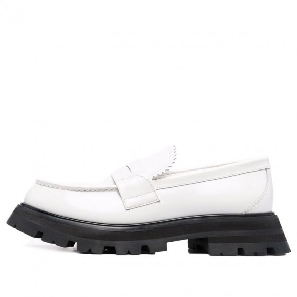 (WMNS) Alexander McQueen Wander Loafer Shoes 'White Black' - 666328WHZ809358