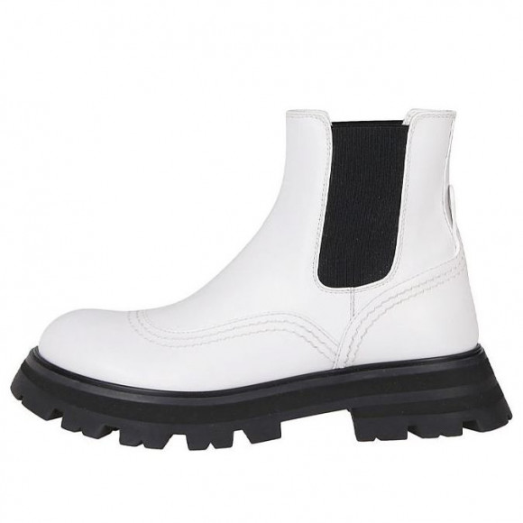 (WMNS) Alexander McQueen Wander Chelsea Boots 'White Black' - 666367WHZ849360