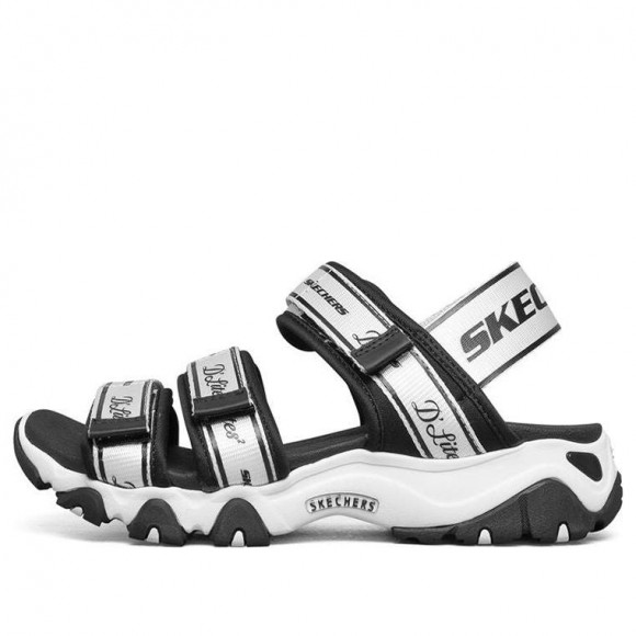 (WMNS) Skechers D'Lites 2.0 Sandals 'Black White' - 66666288-BKW