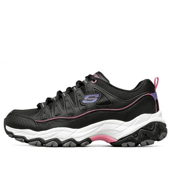 (WMNS) Skechers DLites Shoes 'Black Purple White' - 66666315-BLK