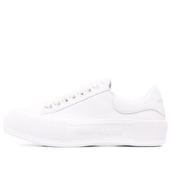 (WMNS) Alexander McQueen Deck Plimsoll Lace-Up Sneakers 'White' - 667245WIAB69065