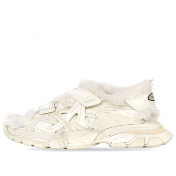 (WMNS) Balenciaga Track Sandals 'Fake Fur White' - 668560W3CQ39700