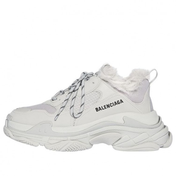 (WMNS) Balenciaga Triple S Sneaker 'Faux Fur - Grey' - 668562W3CQ51210