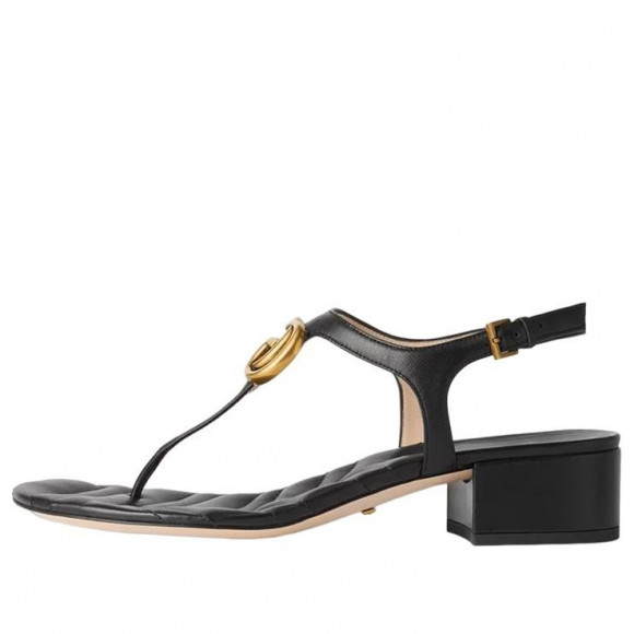 (WMNS) mest gucci Marmont Double G sandal 'Black' - 674840-BKO00-1000