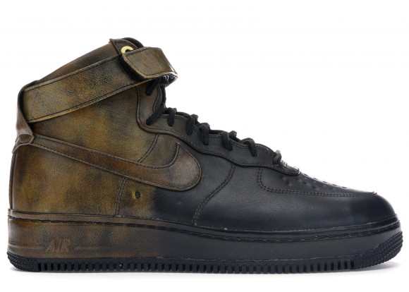 nike air force 1 black and gold high top