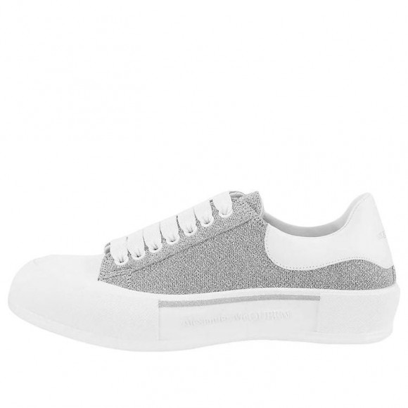 Alexander McQueen Deck Lace-Up Plimsoll Sneakers 'Grey White' - 682409W4RU18598