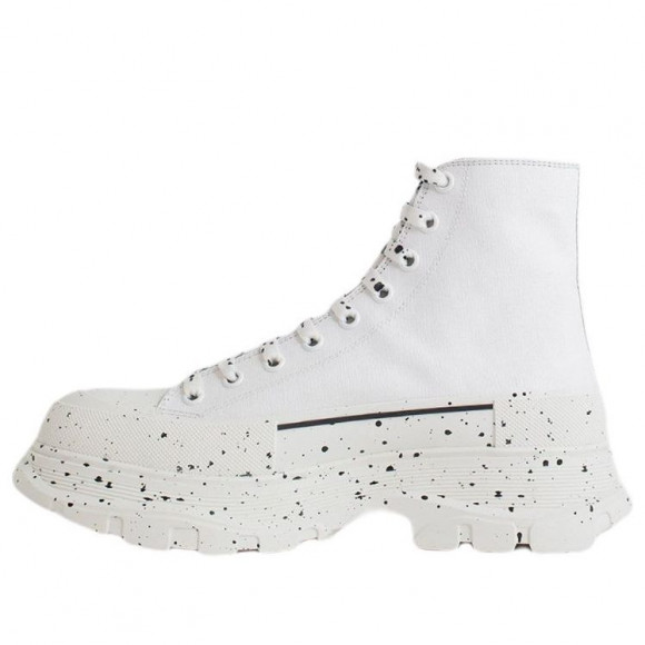 Alexander McQueen Paint Tread Slick High Sneakers 'White Black' - 682413W4MVI9061