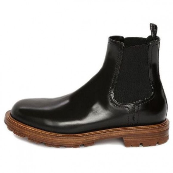 Alexander McQueen Shiny Leather Chelsea Boots 'Black Brown' - 683568WHZ8C1452