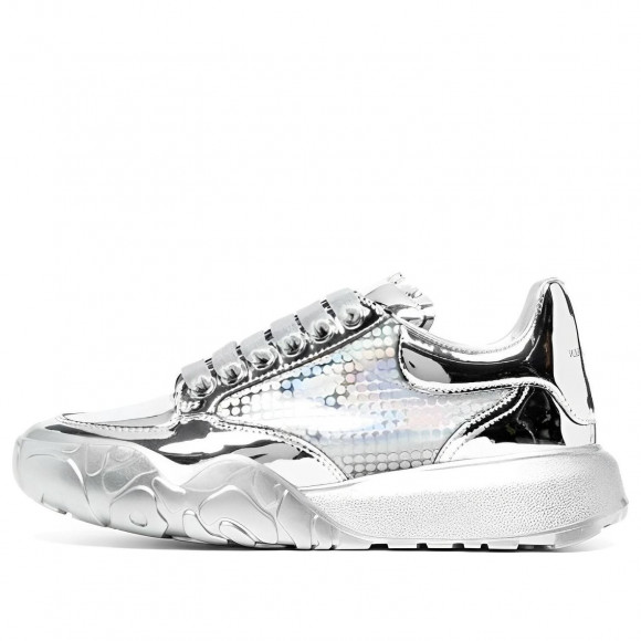 (WMNS) Alexander McQueen Metallic Low-Top sneakers 'Silver' - 685679W4SI18257