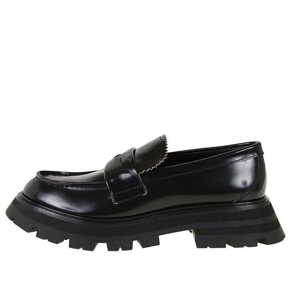 (WMNS) Alexander McQueen Wander Leather Loafers 'Core Black' - 685690WHZ851081