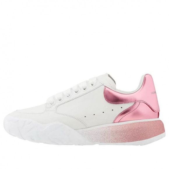 (WMNS) Alexander McQueen Metallic Court Low-Top Sneakers 'White Pink' - 685733WIA9S9414