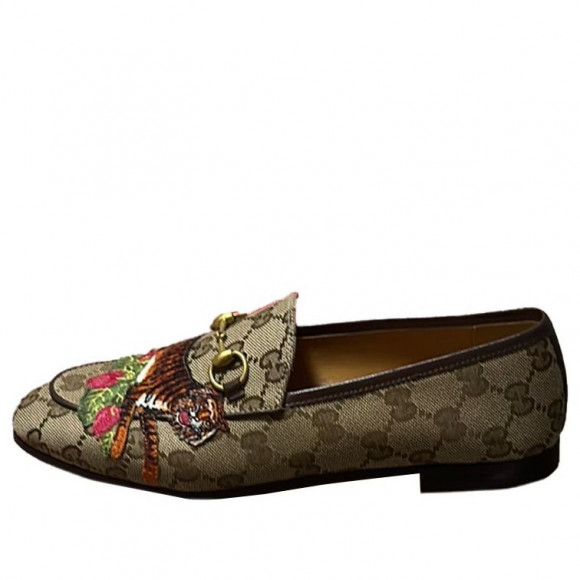 (WMNS) blue gucci Embroidered Round Toe Loafer 'Beige' - 687584-KY980-9763