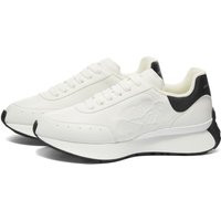 Alexander McQueen Men's Seal Logo Vintage Runner Sneakers in White/Black - 688548WIB6C9061