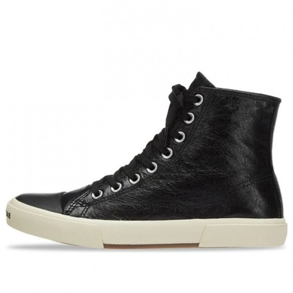 (WMNS) Balenciaga Paris High Top Sneakers 'Black Leather and White Rubber' - 688756W3RCA1090