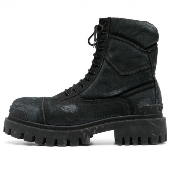 Balenciaga Combat Strike Boots 'Washed Black Cotton' - 694042W2H111000