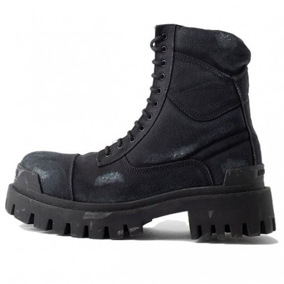 (WMNS) Balenciaga Combat Strike 20mm Boots 'Washed Black Cotton' - 694060W2H111000