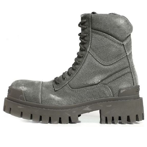 (WMNS) Balenciaga Combat Strike 20mm Boots 'Washed Grey Cotton' - 694060W2H113300