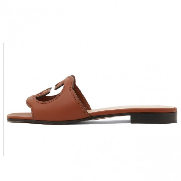 (WMNS) Gucci Interlocking G cut-out slide sandal 'Brown Leather' - 694451-US000-2535